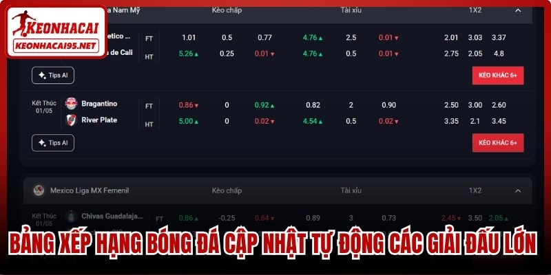 Bảng Xếp Hạng Bóng Đá – Cập Nhật Vị Trí Các Đội Quân Chính Xác 1 Bảng xếp hạng bóng đá cập nhật tự động các giải đấu lớn nhất hành tinh