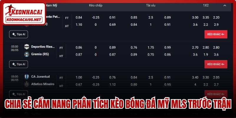 Kèo Bóng Đá Mỹ MLS - Bí Quyết Soi Cược tại keonhacai95.net 2 Chia sẻ cẩm nang phân tích kèo bóng đá Mỹ MLS trước trận