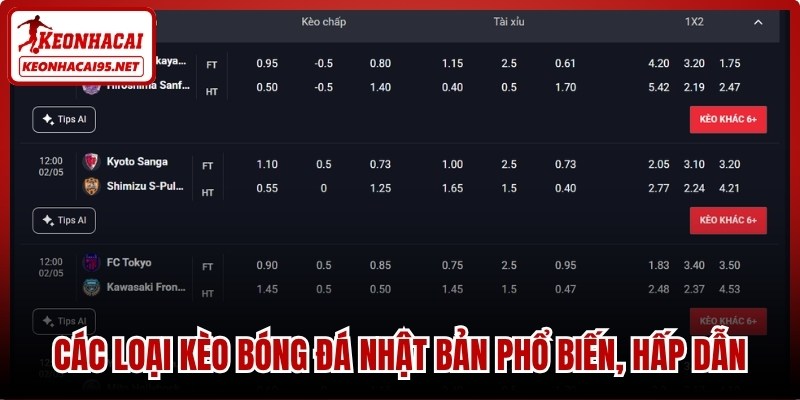 Các loại kèo bóng đá Nhật Bản phổ biến, hấp dẫn