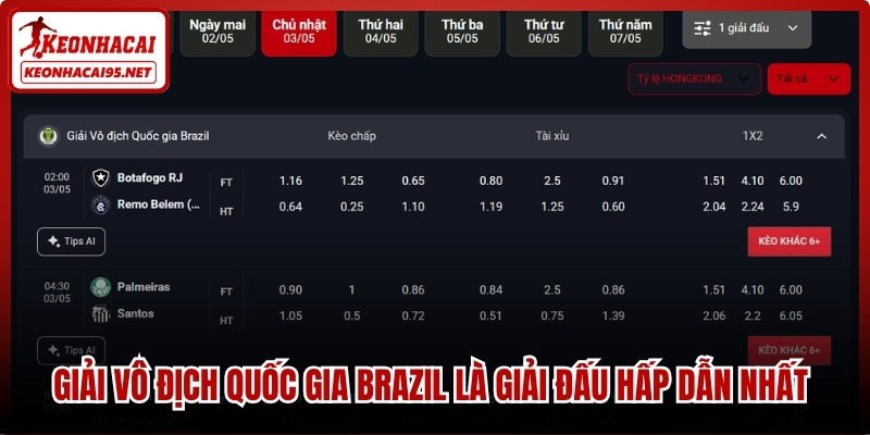 Giải vô địch quốc gia Brazil là giải đấu hấp dẫn nhất khu vực Nam Mỹ